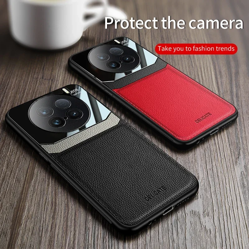 Luxurious Leather Phone Case with Camera Protection and Shockproof Cover