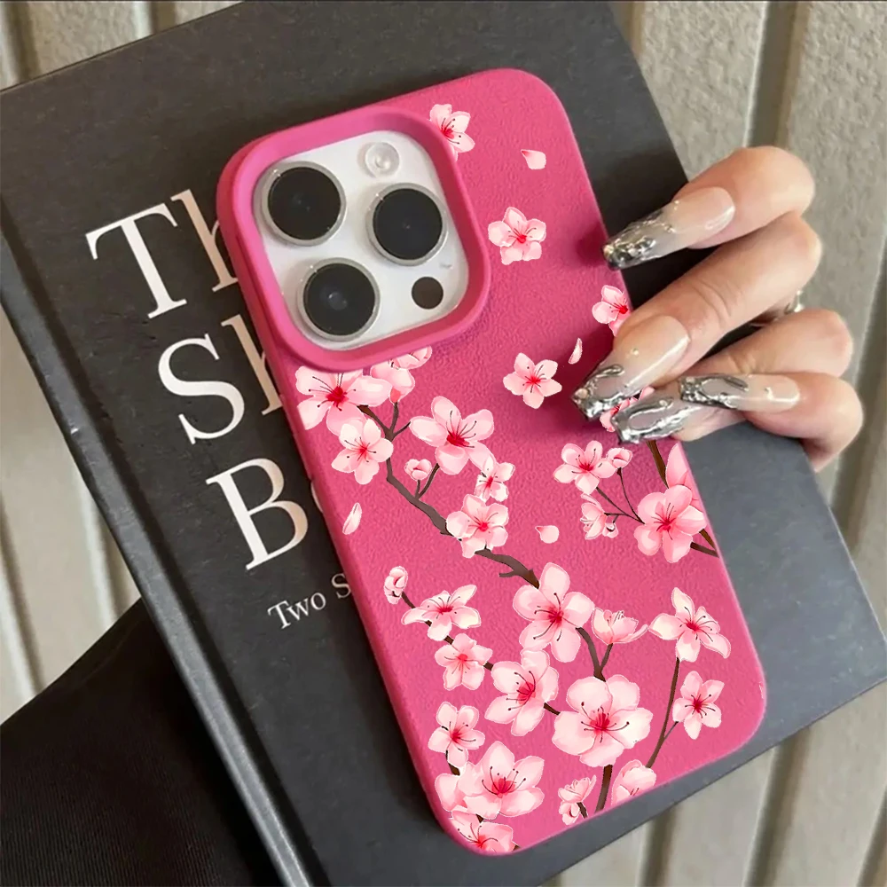 Pink Peach Blossom Protective Candy Color Phone Case Cover