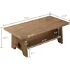 Farmhouse Wood Coffee Table - 43.4” Mid Century Modern Wooden Coffee Tables for Living Room, Solid Firwood Tabletop Rectangle 2