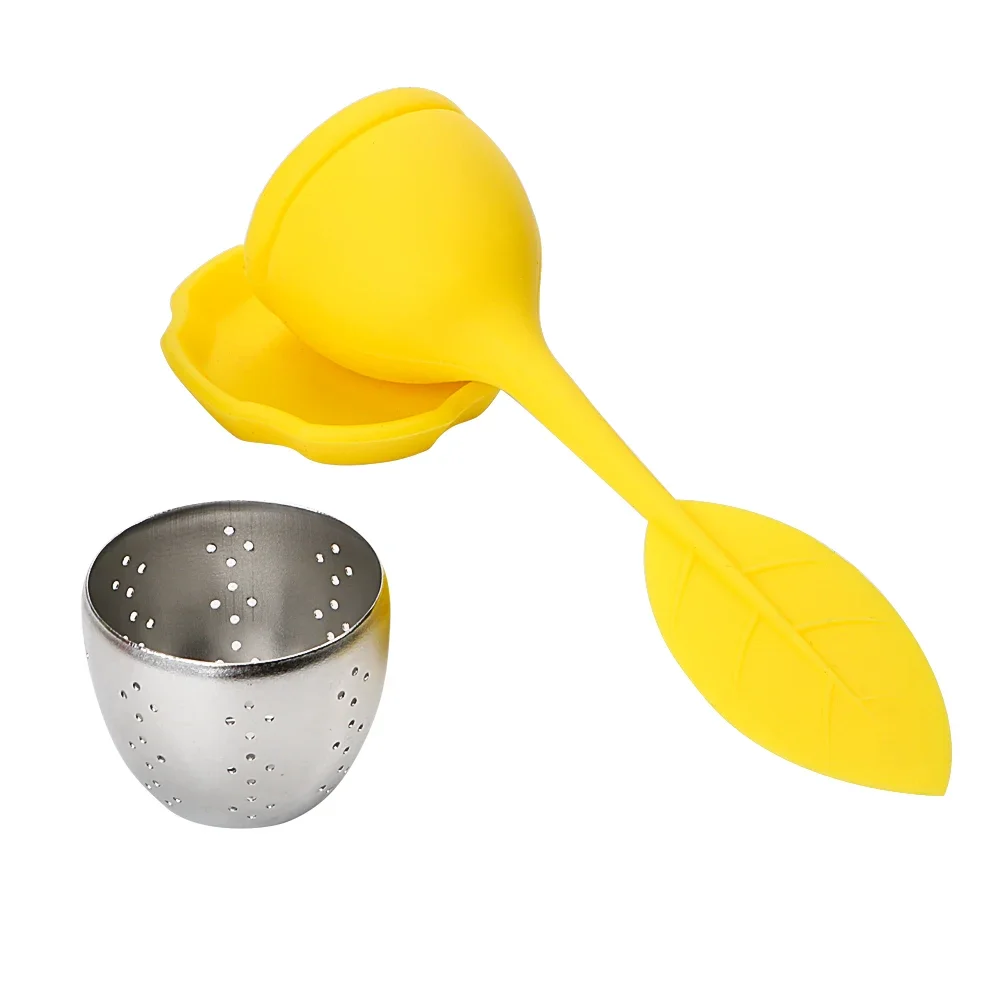 Silicone Leaf Filters Scented Tea Tools High Temperature Resistance Silicone Stainless Steel Tea Strainers Teaware Tea Infusers