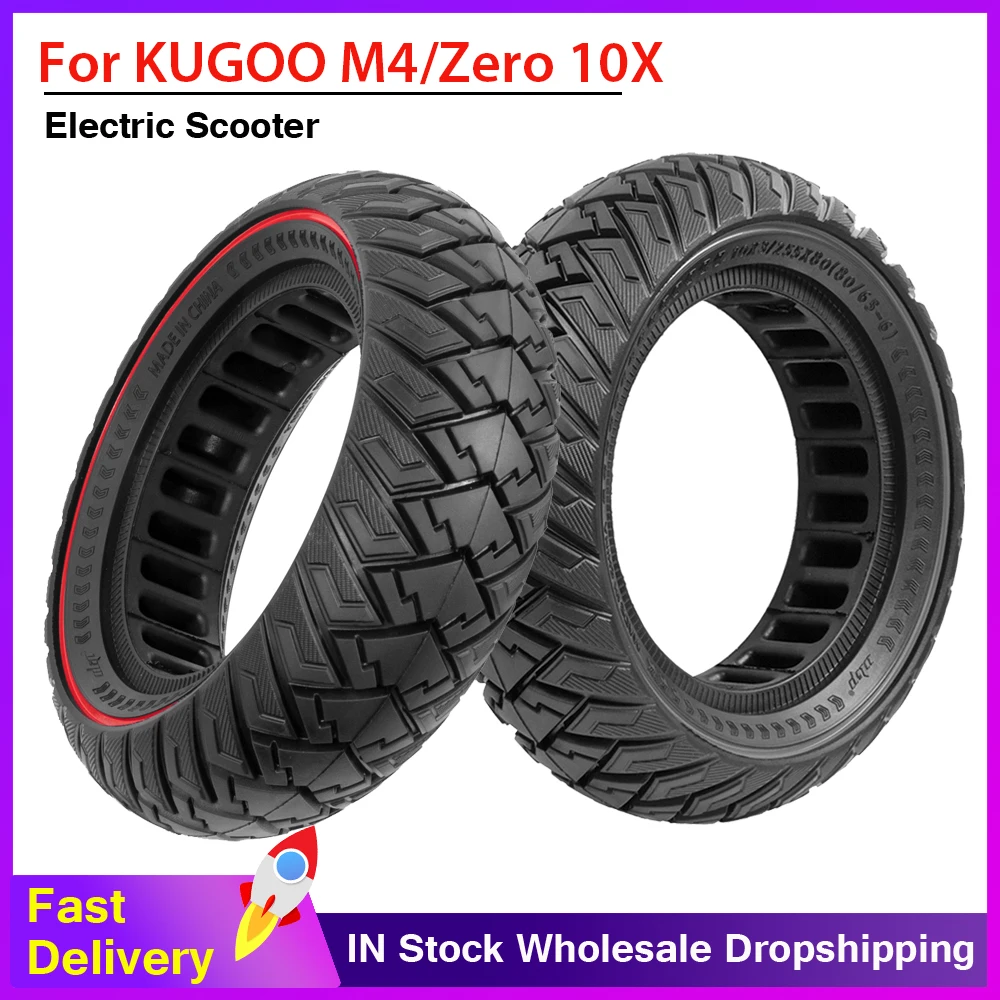 

Electric Scooter 10*3/255*80(80/65-6)Off-road Tubeless Solid Tire Explosion-proof for KUGOO M4 Pro/VSETT10+/Zero 10X/Kaabo Parts