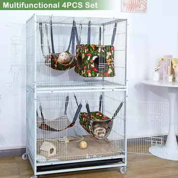 4-Pack Ferret Hammock – Washable Soft Cage Accessories for Rats, Guinea Pigs, Sugar Gliders & Small Pets 2