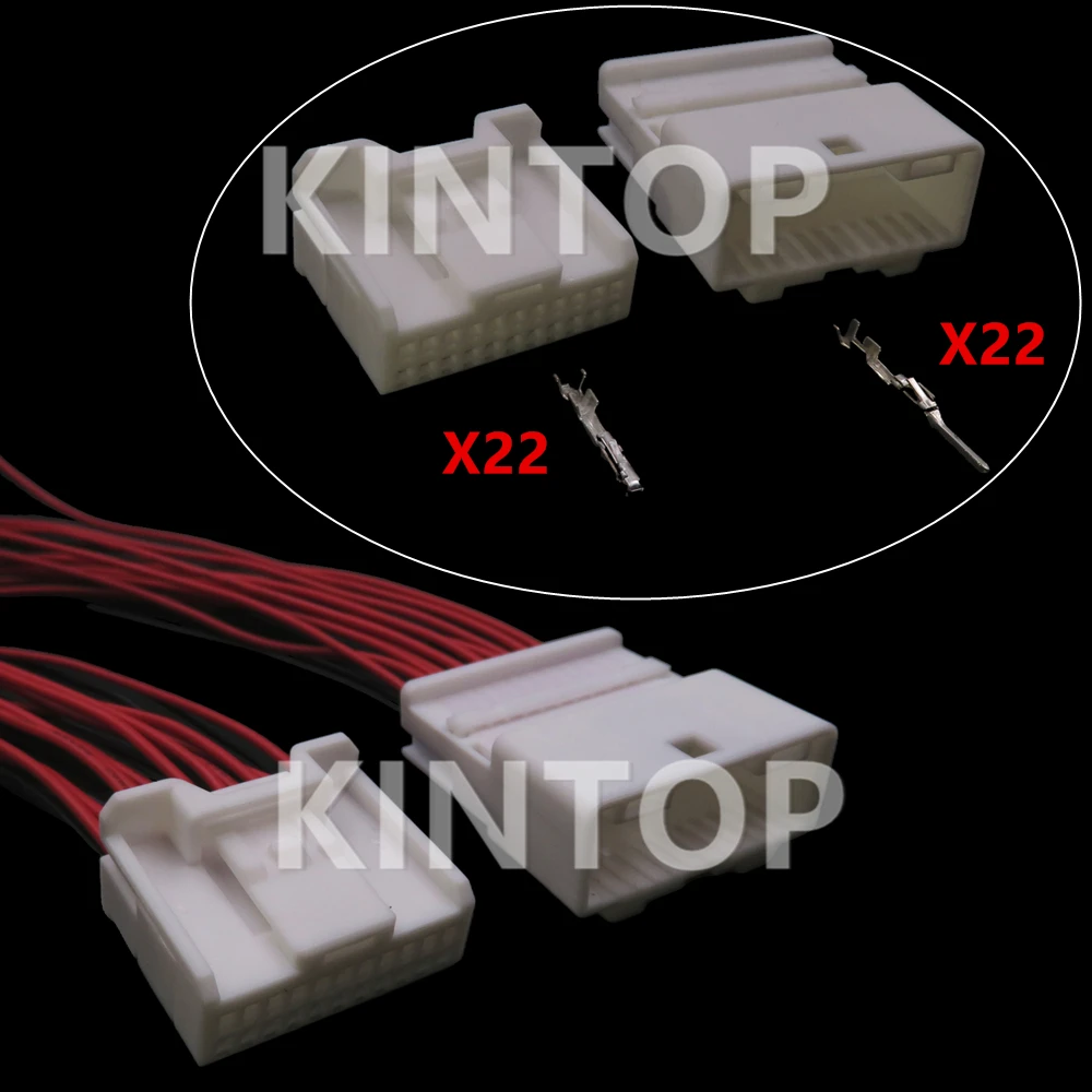 1 Set 22 Pins Automotive Audio Male Female Socket For Nissan Car