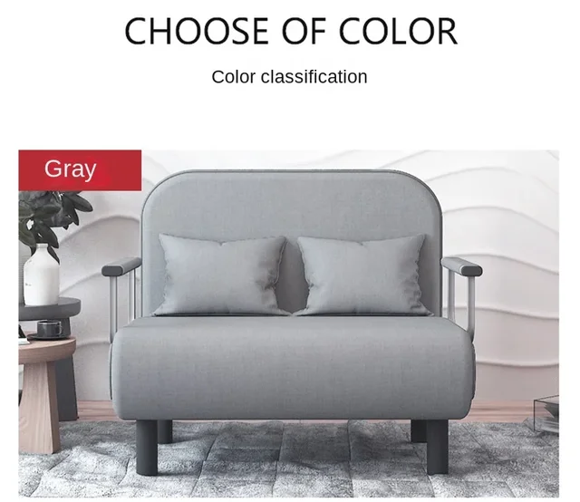 Sofá cama plegable Simple gris para apartamento, cama pequeña familiar,  silla reclinable Simple, muebles de cama individual - AliExpress