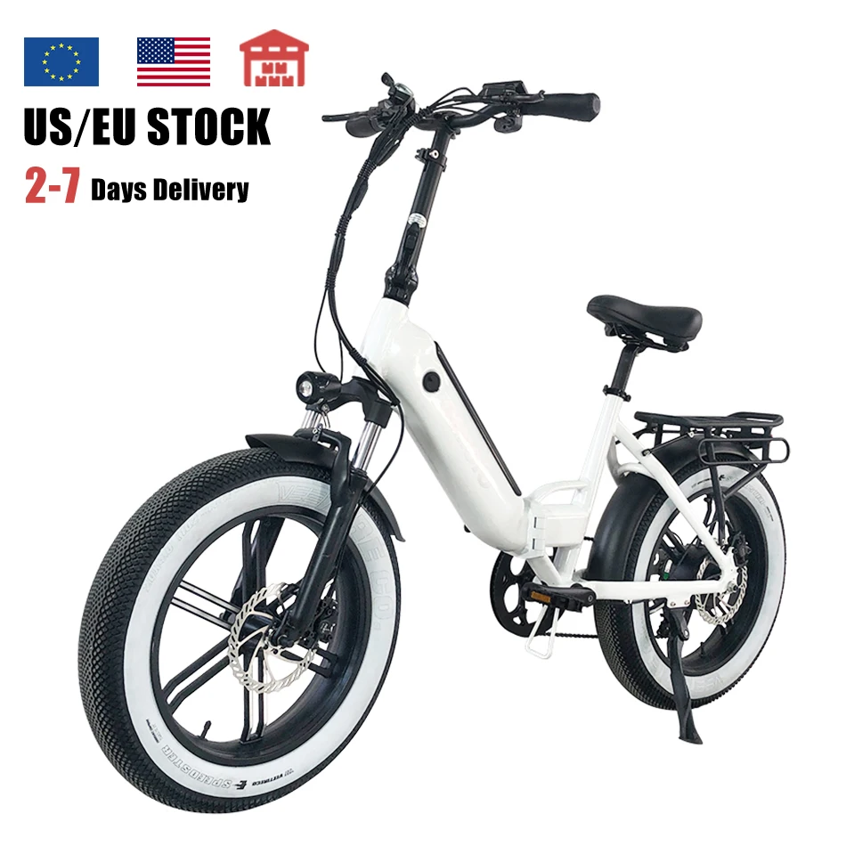 

US Eu Warehouse 48V 250W Folding Electric Bicycle Best 350W 500W 20 Inch Ebike Fat tire Foldable Electric Bike In stock