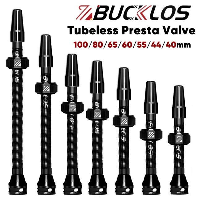 2ชิ้น/1คู่ Bucklos วาล์วแบบไม่มีท่อสำหรับจักรยานถนน f/ V pentil sepeda อะลูมินัมอัลลอย40มม. 60มม. 100มม. 1