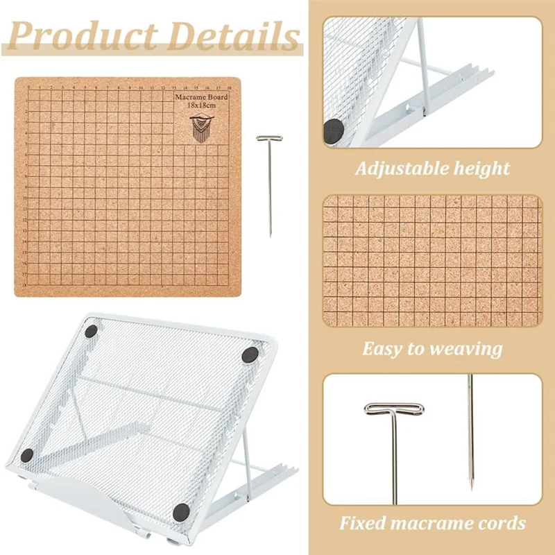 Durable 8X8 Inches Lace Board Set Lace Boards And Pins With Adjustable Stand Tools Supplies Knitting Craft Assistant Board