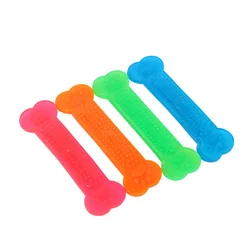 Durable Rubber Bone Chew Toy for Dogs - Promotes Dental Health and Fun (Blue)