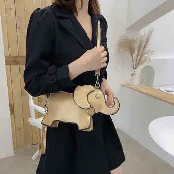Borsa a Tracolla da Donna alla Moda con Elefante, Mini Borsa Casual Monocolore, Borsa Multifunzione a Spalla, Tracolla e da Polso