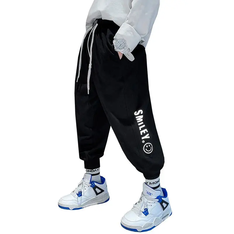 

Осенне-зимние свободные спортивные штаны для мальчиков-подростков, флисовые брюки, штаны для бега для детей, повседневные школьные спортивные штаны, одежда для мальчиков