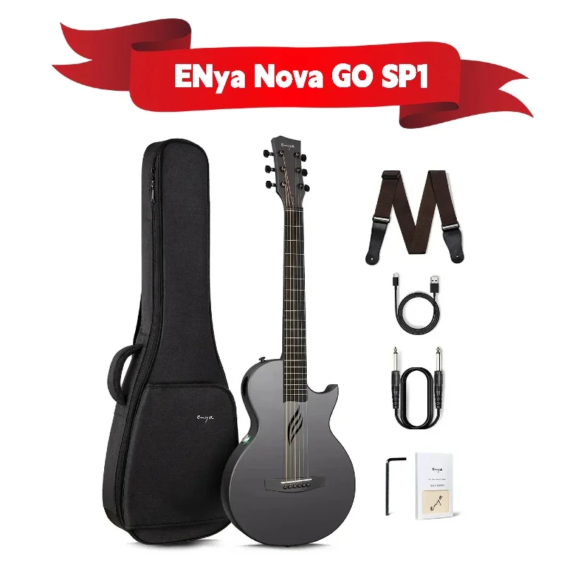  Original Enya Nova Go SP1 35 Inch Smart Guitar Portable Carbon Fiber Acoustic Electric Travel Guitarra with Case Charging Cable 