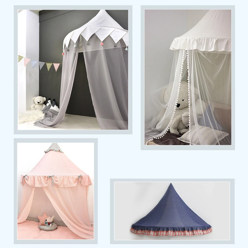 Kids Teepee Tents Children Play House Castle Cotton Foldable Tent Canopy Bed Curtain Baby Crib Netting Girls Boy Room Decoration kids dream tent