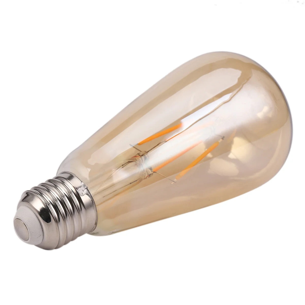 BAAU 5X Dimmable E27 4W Retro Vintage Filament ST64 COB LED Bulb Light Lamp Gold Yellow (2200K) 220V