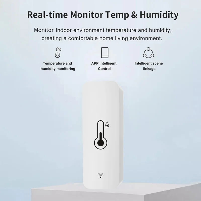 Tuya APP Indoor Wireless Hygrometer Thermometer WIFI Temperature And Humidity Sensor Smart Life Support Google Assistant indoor smart temperature and humidity sensor hygrometer thermometer detector smart life compatible yours bluetooth