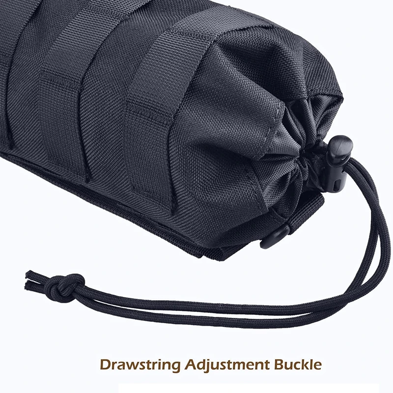 Tactical Molle Water Bottle Bag Outdoor Camping Hiking Drawstring Holder Multifunction Bottle Storage Pouch Pocket 2