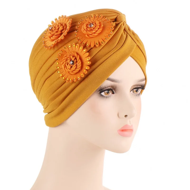 

AliExpress New European And American Three Big Flowers With Diamond Applique Indian Cap Multicolor Fashion Bag Cap