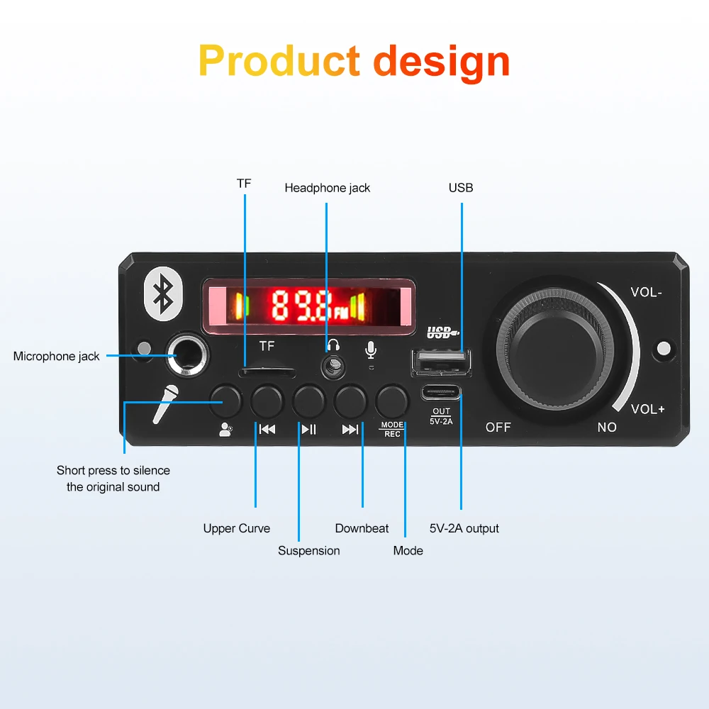 160W Bluetooth 5.0 MP3 Decoder Board DIY Digital Amplifier 2*80W Audio Power MP3 Player Car FM For Music Subwoofer Speakers car music player mp3 music player