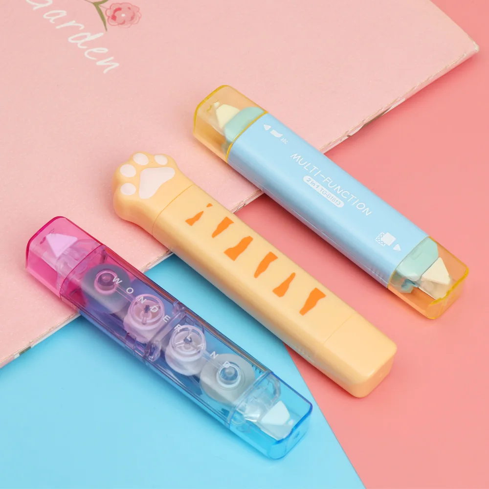 Creative Portable Correction Tape And Point Glue Two In One Learning Stationery Double Sided Adhesive School Office Supplies double sided adhesive tape correction tape dot glue pen