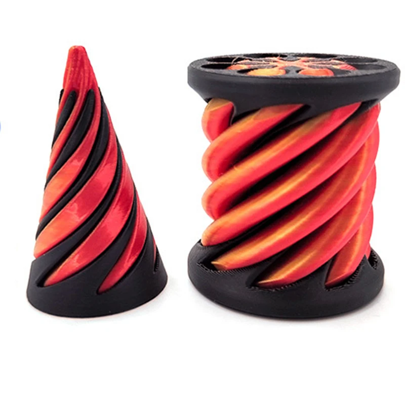 Fidget Toy 3D Printed Spiral Cone Impossible Pyramid Passthrough Sculpture Mini Vortex Thread Illusion