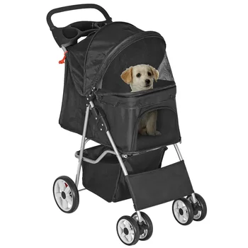 4 Wheeler Stroller with Foldable Pet Carrier 1