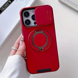 360 - Degree Rotating Ring & Magnetic Suction Stand Phone Case - iPhone 12 Pro (Red)