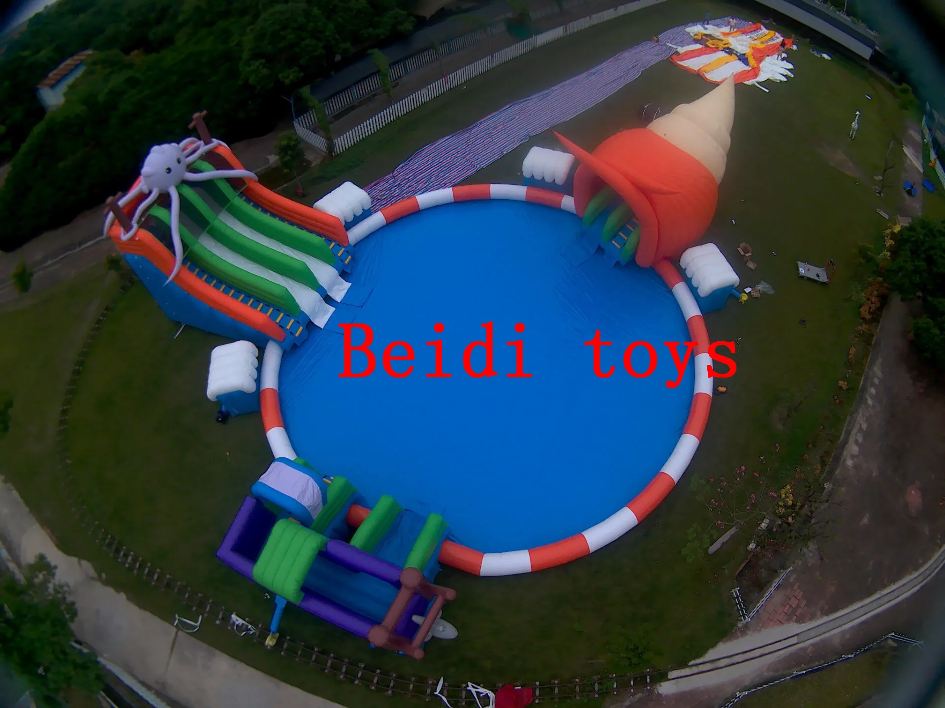 I Produttori Vendono Grandi Giochi Combinati Gonfiabili Con Scivolo D'Acqua