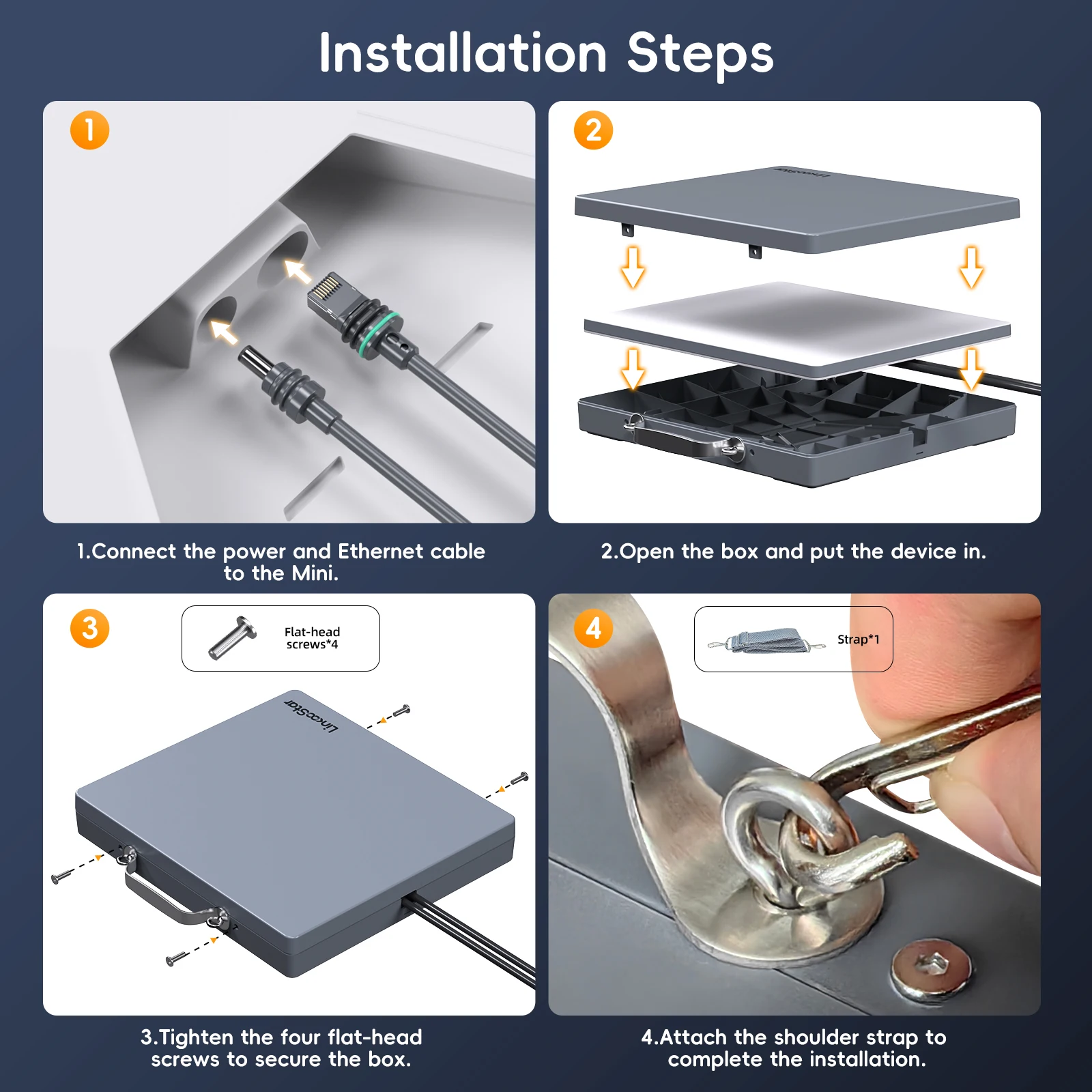 스타링크 미니 풀 키트 자석식 차량용 거치대 + 어깨끈이 있는 견고한 보호 케이스, 대시보드/썬루프/여행용