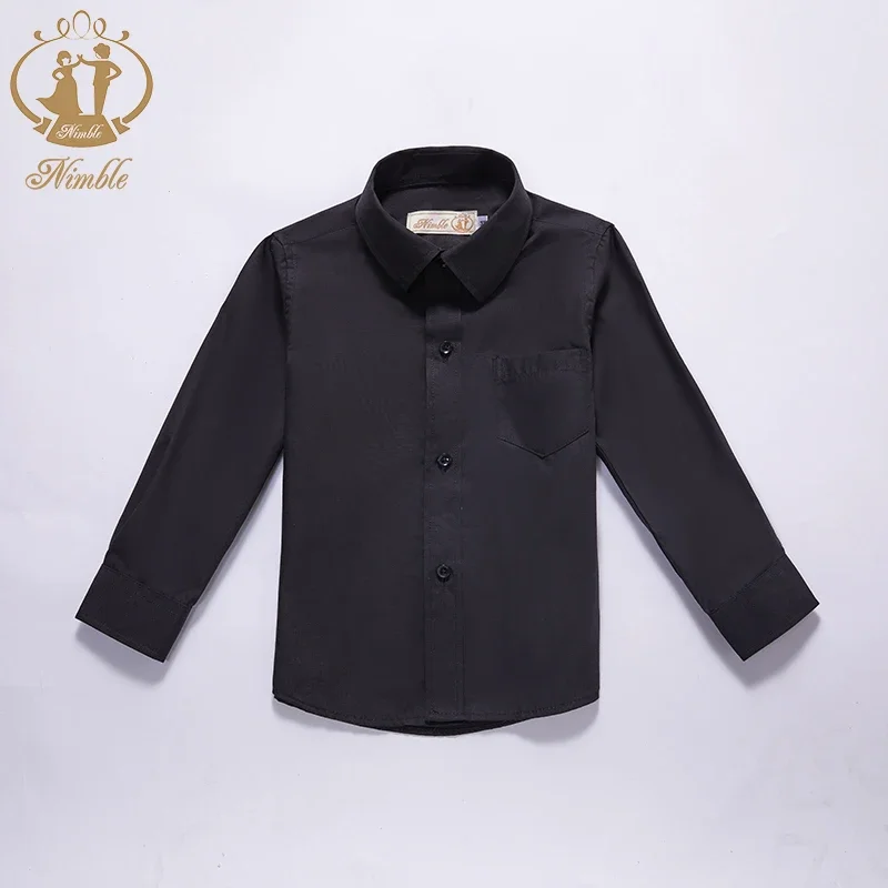 Baby Clothes Spring Autumn New School Formal Long Sleeve Shirt for Boys Turn Down Collar Blouse Coat Teenage Tops 2-13 Year