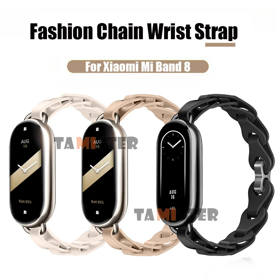 

c Silicone Replacement Bracelet For Xiaomi Mi Band 8 NFC Smart Wristband Correa Accessory Lady Style Watchband