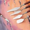 5 Pack Stainless Steel Oil Painting Knives Artist Crafts Spatula Palette Knife Scraper Drawing Art Tools Stationery Supplies 4