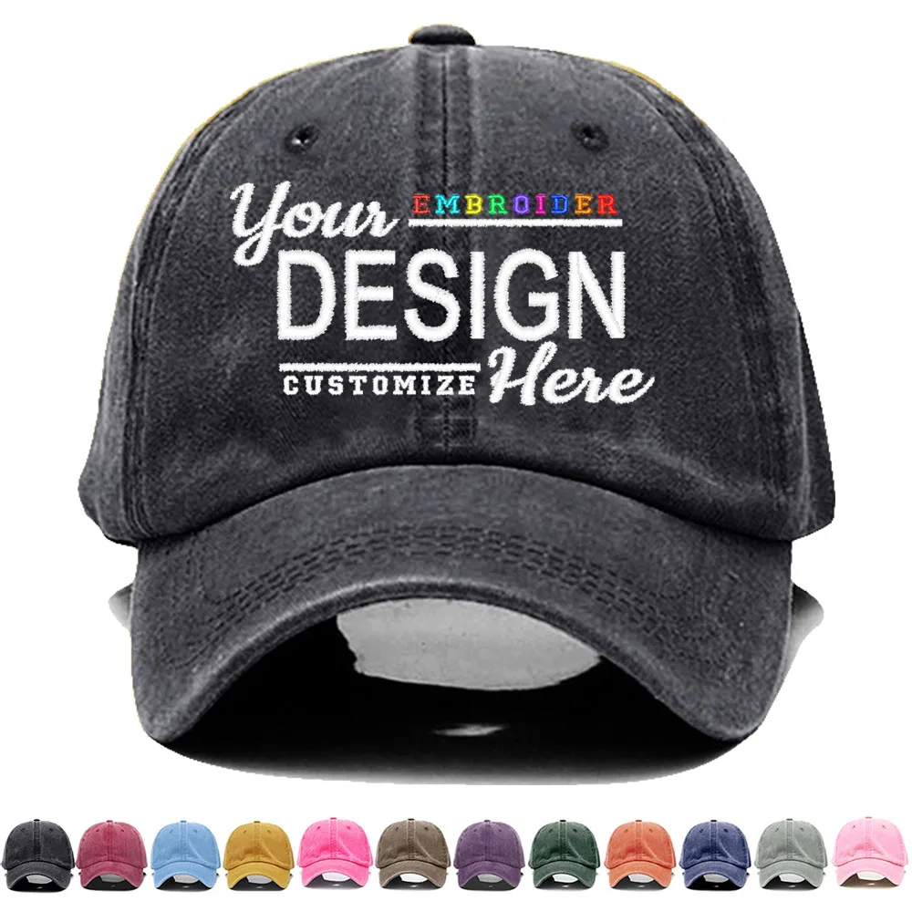 

Custom Logo Embroidery Baseball Cap For Men Women Personalized customize Design Your Own Text Dad Hats Wholesale Dropshipping