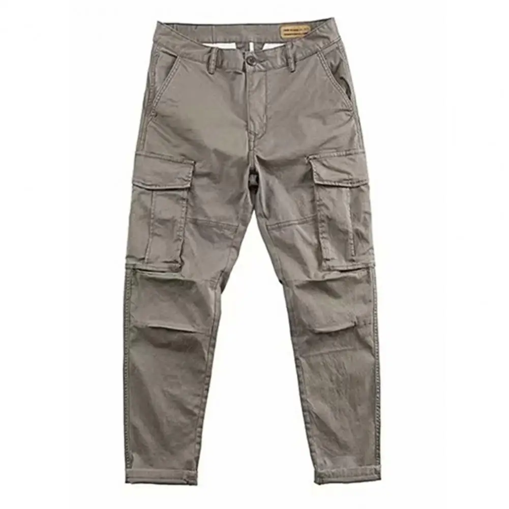 Solid Color Pants Men Pockets for Daily Wear Casual Multi Straight Cargo for Daily Wear casual joggers mens Casual Pants