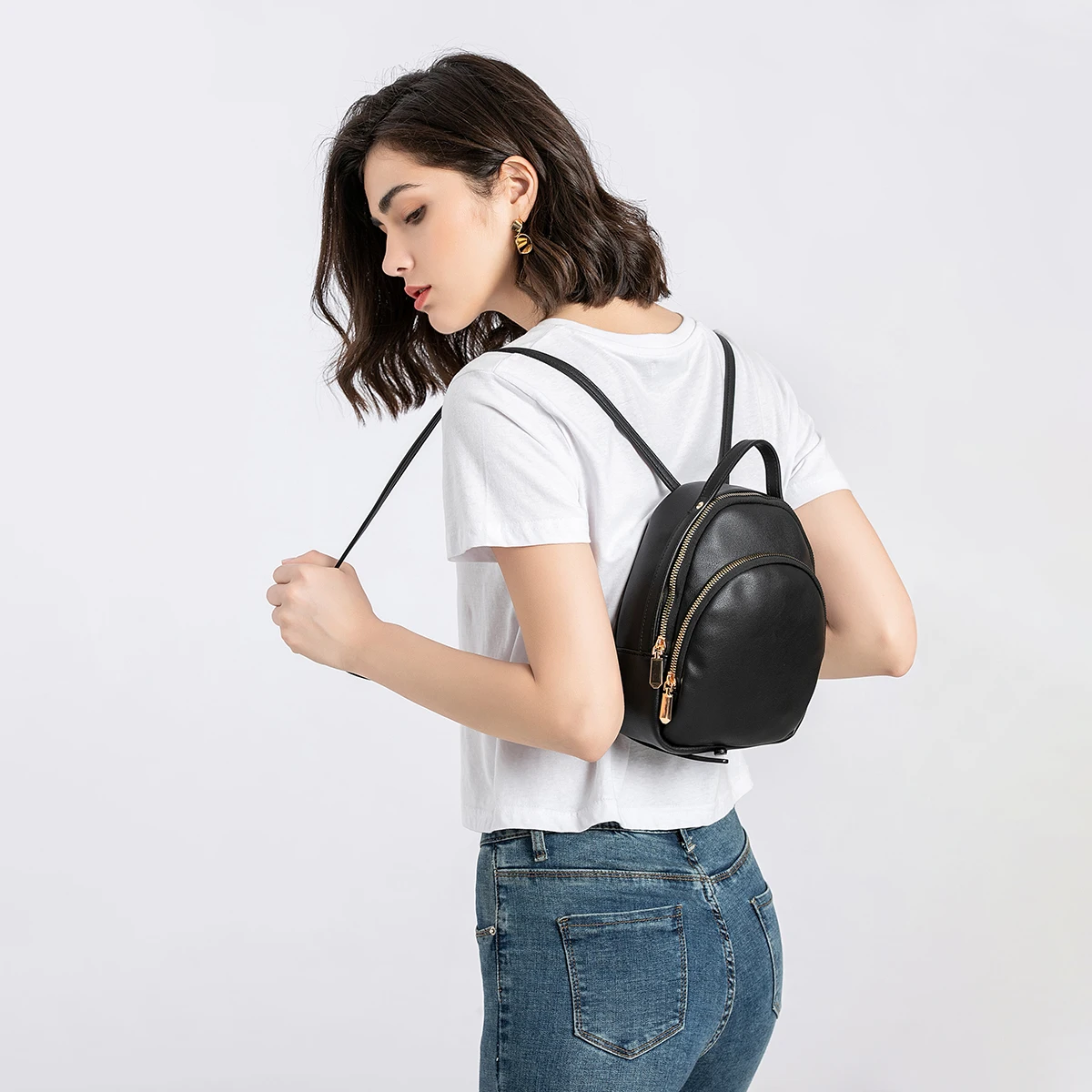 Minimalist PU Leather Backpack for Women – Multifunctional Travel Bag with Large Capacity for Girls and Ladies Bags & Storage Items Small backpacks