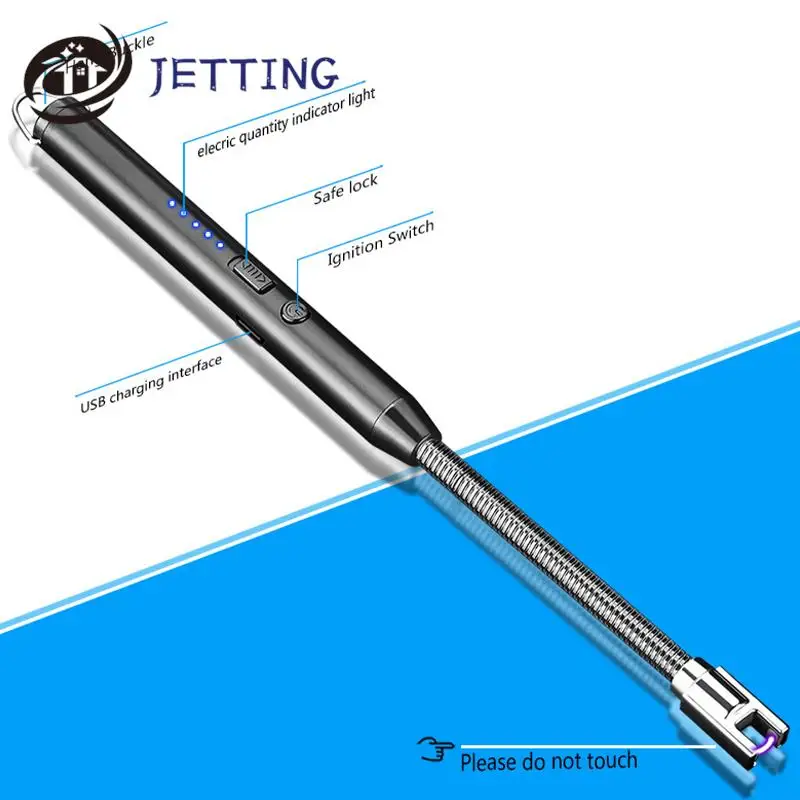 360&deg; Electric Arc BBQ Lighter USB Windproof Flameless Plasma Ignition Long Gas Lighter For Candle Gas Stove Kitchen Tool bbq lighter,electric arc igniter