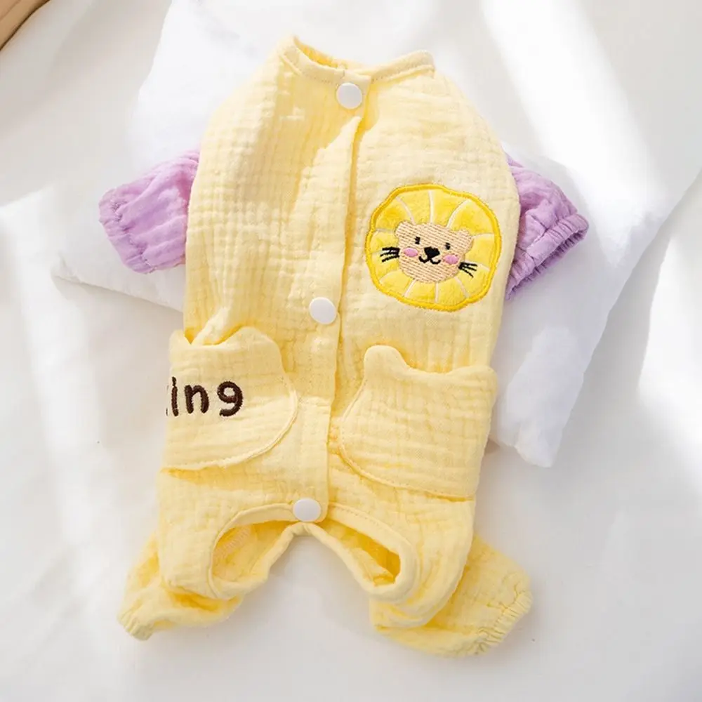 Description Picture 3 of itemDouble-Layer Yarn Pet Four Legs Clothes Soft Breathable Pet Jumpsuits Anti Cold Comfortable Dog Clothes Spring Summer