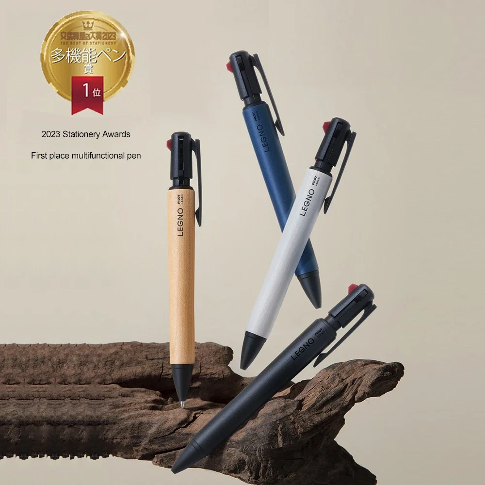 Multifunction Pen Wooden Rod Oil Ballpoint Pens Mechanical Pencil 1pcs Japan Pilot LEGNO 2+1 Black Red Core School Supplies multifunction pen