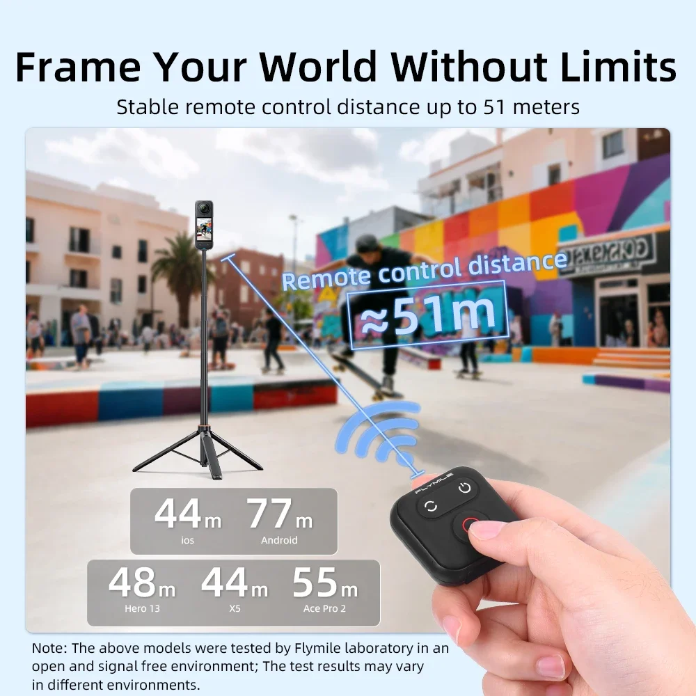 Insta360 X5/X4/Ace Pro 2/Ace Pro Ios 및 안드로이드 셔터 셀카 리모컨용 블루투스 리모컨