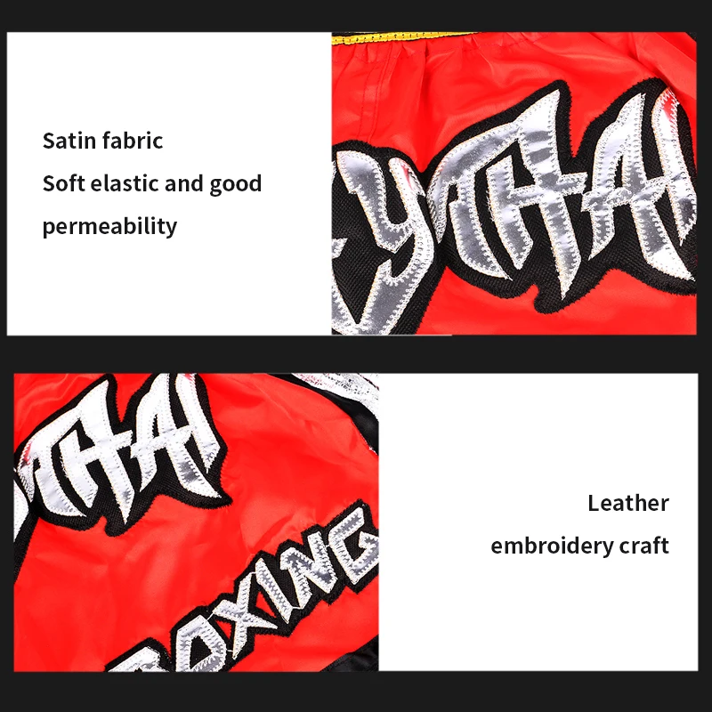 MMA Shorts Muay Thai Shorts Embroidery for Men Women Kids