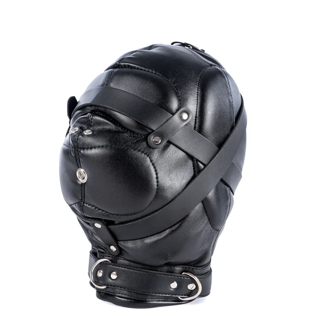 Full Head Hood Faux Leather Mask 3