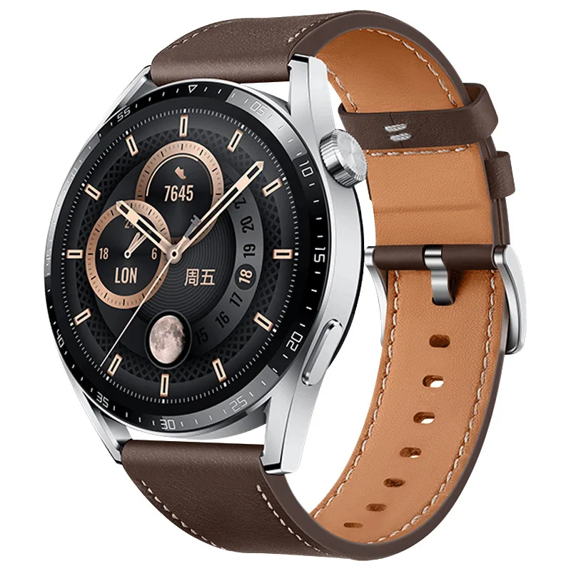 Premium 22mm Leather Smartwatch Replacement Strap