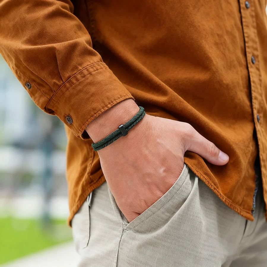 Men Ethnic String Charm Bracelet 5 Colors