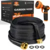Giraffe Tools Garden Hose Lightweight Lay Flat Water Pipe Kink Free Flexible Hose with 9 Spray Function Nozzle(Black) 1