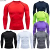 Dry Fit Men'S High Quality MMA Fitness Gym Sports T-Shirt Jogging Running Shirt Compression Breathable Rashguard Comprehensive 3