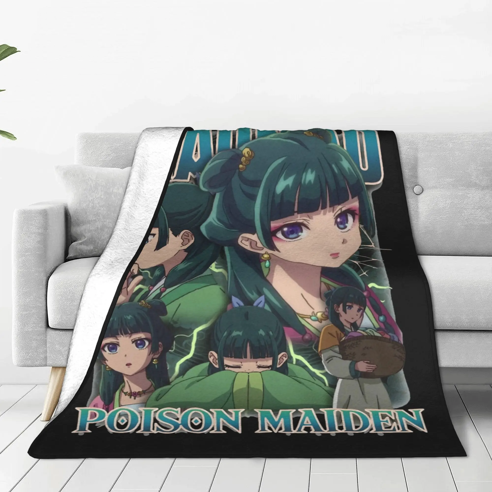 Maomao Heroes Throw Blanket for Couch Cute Anime Girl The Apothecary Diaries Fuzzy Soft Plush Blanket Multi-size 2