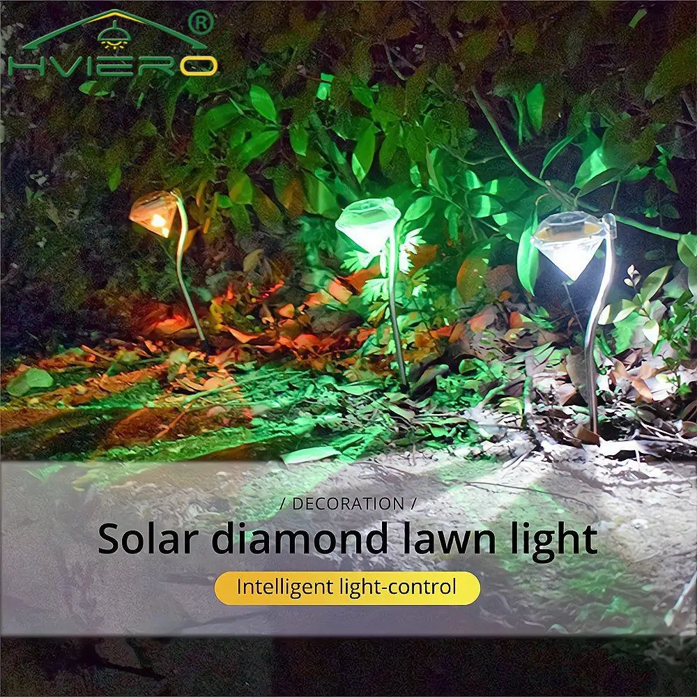 Description Picture 2 of itemSolar Lawn Lamp Outdoor Diamond LED Waterproof Stainless Steel Spot Lights Garden Villa Pathway Landscape Atmosphere Lighting