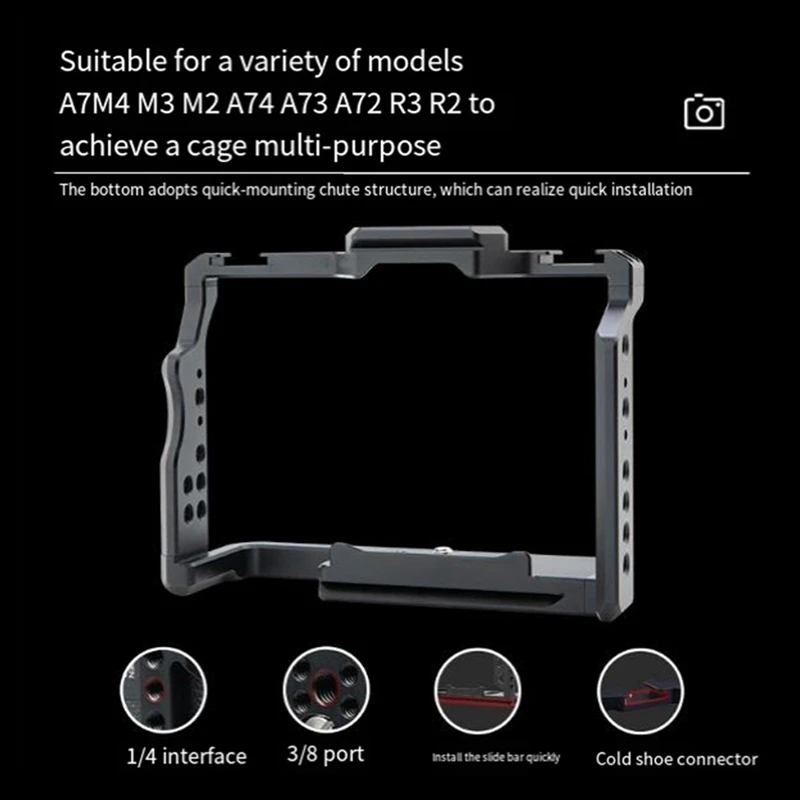 

Camera Cage Video Cage Shoe Mounts For Sony A7M4/A7M2/A7M3/A7R3/A7R2/A72/A73/A74 Photography Replacement Accessories