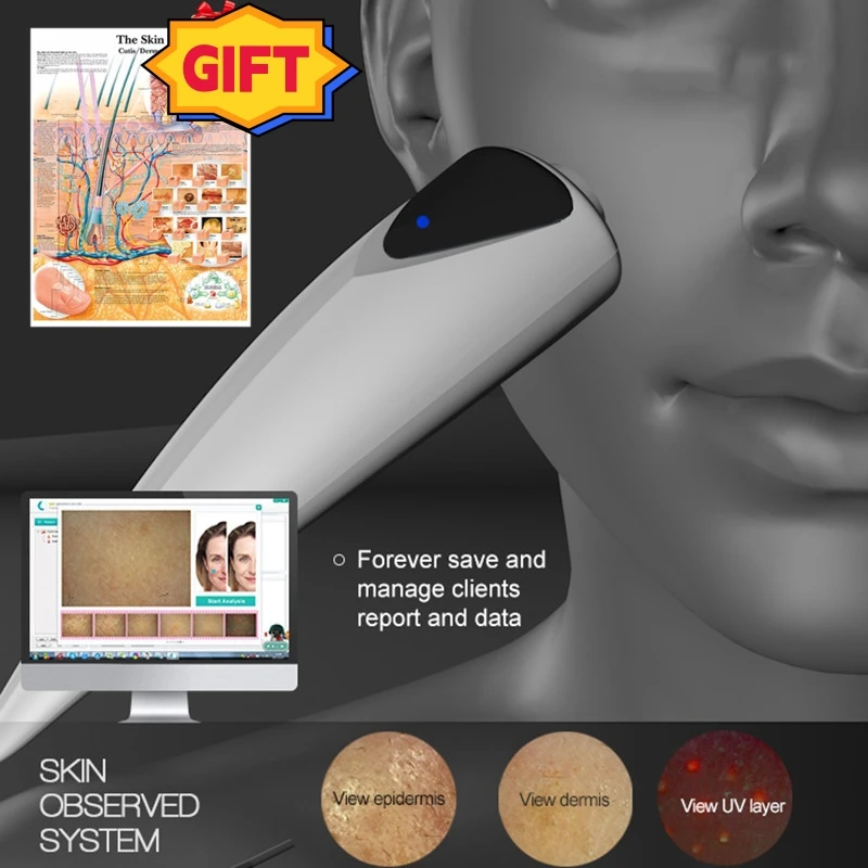 3D Digital Skin Scanner Professional Skin Diagnosis Detector Facial Skin Analyzer Face Mositure Oil Wrinkle Analyzing Machine