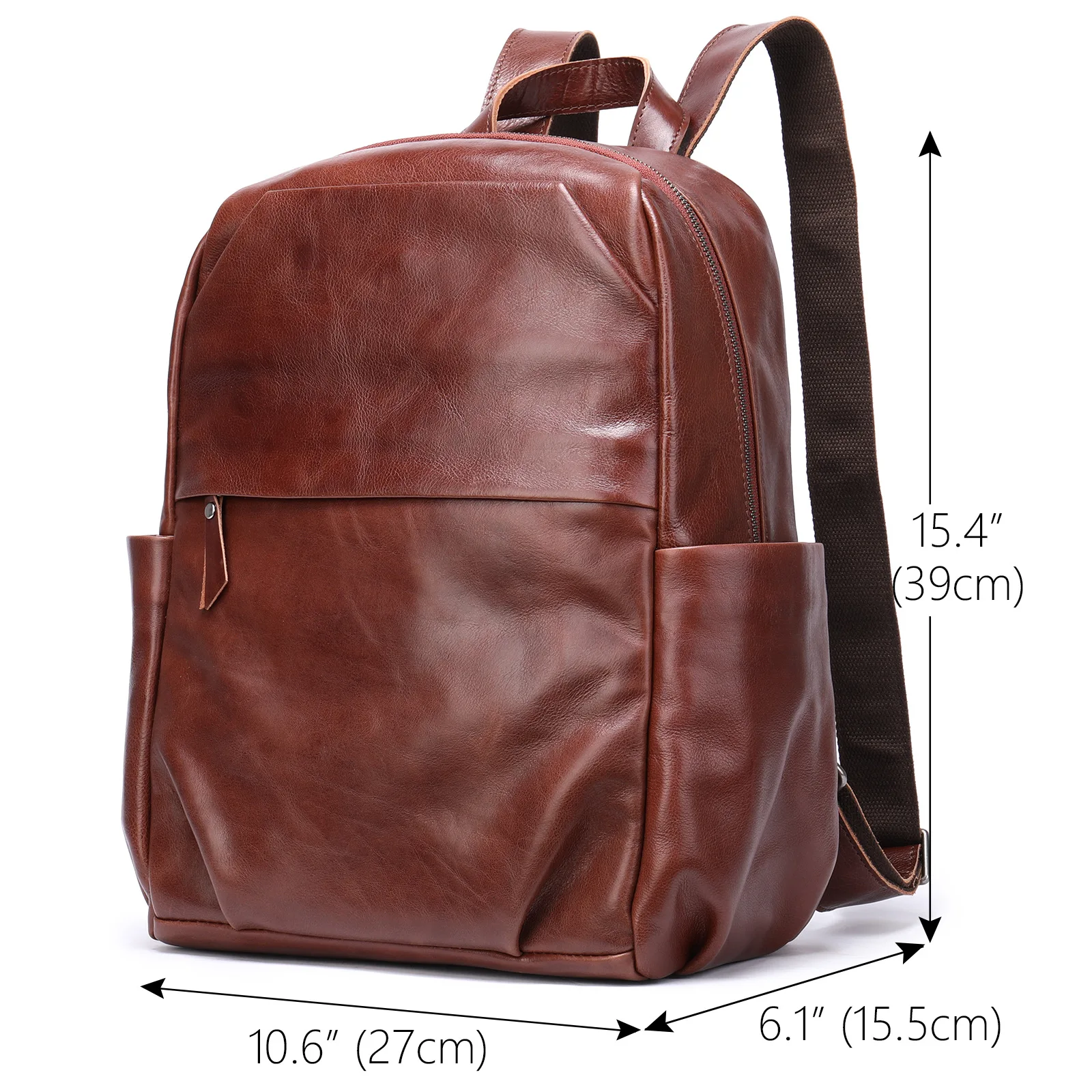 Mochila de piel para laptop 15.4 pulgadas, Mochila de piel genuina, Backpack ejecutiva, Backpack hombre piel grande, Mochila para viaje