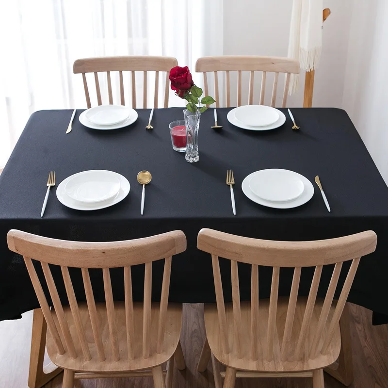 Party Black Waterproof Tablecloth Wedding Banquet Hotel Clothing Direct Sales Oversized Podium Home Decoration Table Cloth 3