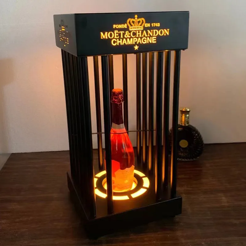Rechargeable Champagne Bottle Presenter LED Wine Rack Holder Cocktail Whisky Tray Base Display For NightClub KTV Bar Party